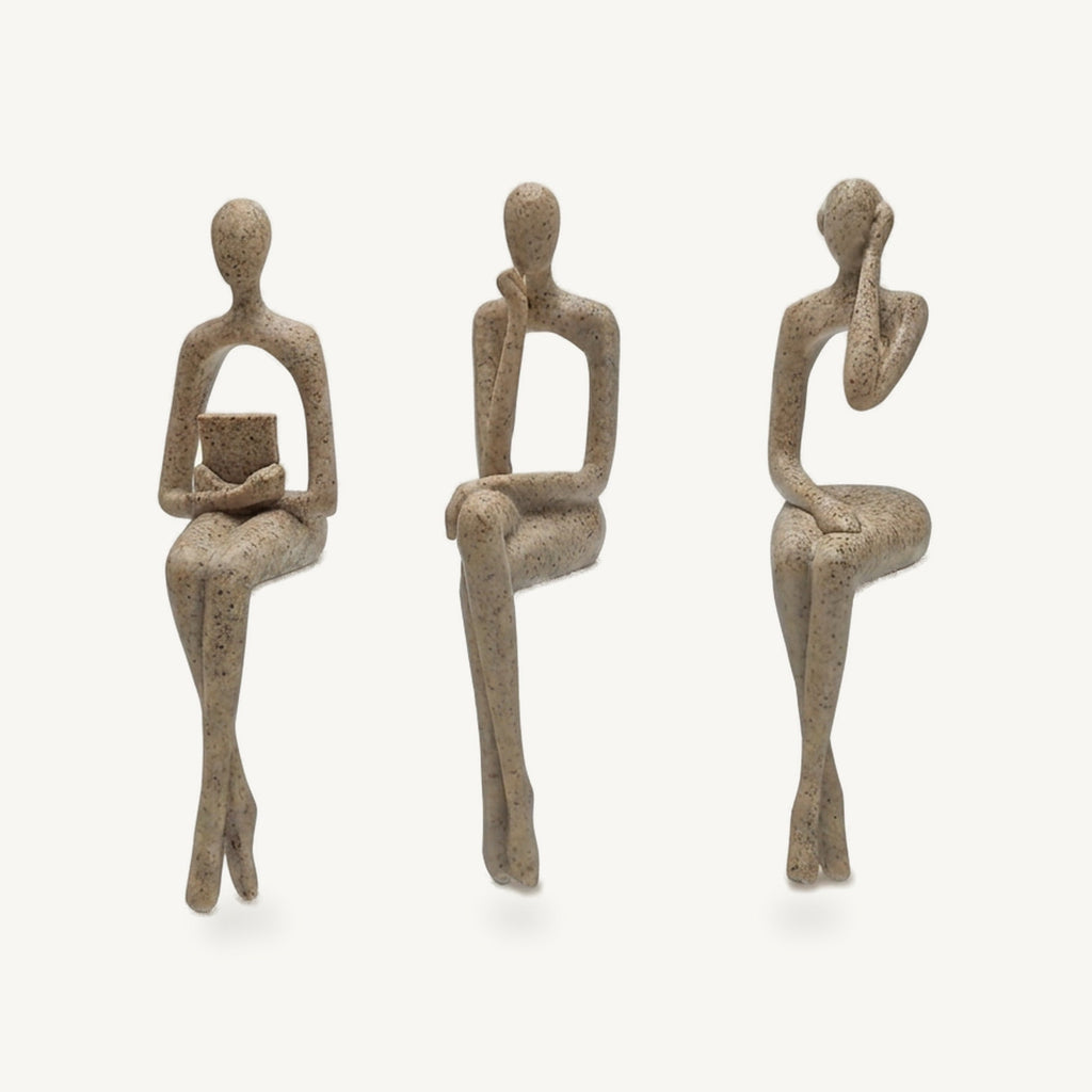 Lureto Set of 3 Thinker Statues